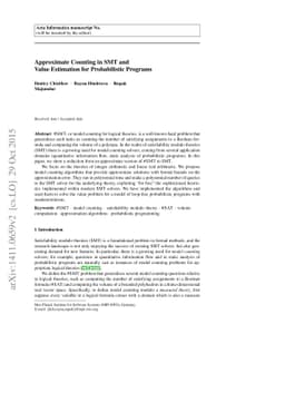 Approximate Counting in SMT and Value Estimation for Probabilistic
  Programs