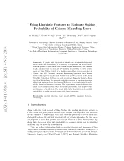Using Linguistic Features to Estimate Suicide Probability of Chinese
  Microblog Users