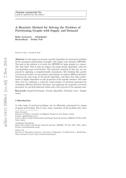 A Heuristic Method for Solving the Problem of Partitioning Graphs with
  Supply and Demand
