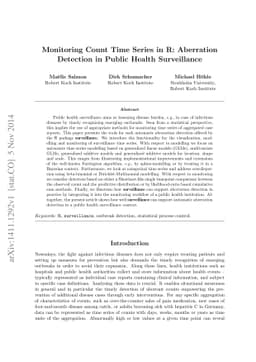 Monitoring Count Time Series in R: Aberration Detection in Public Health
  Surveillance