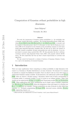Computation of Gaussian orthant probabilities in high dimension