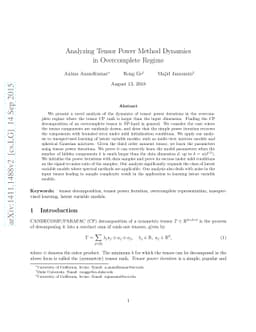 Analyzing Tensor Power Method Dynamics in Overcomplete Regime