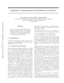 Proof Supplement - Learning Sparse Causal Models is not NP-hard
  (UAI2013)
