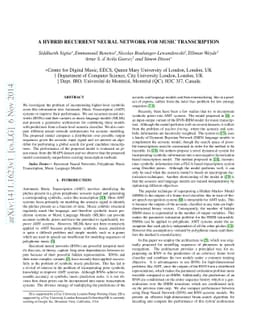 A Hybrid Recurrent Neural Network For Music Transcription