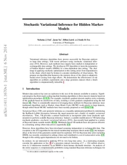 Stochastic Variational Inference for Hidden Markov Models