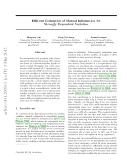 Efficient Estimation of Mutual Information for Strongly Dependent
  Variables