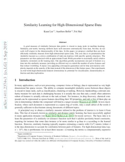 Similarity Learning for High-Dimensional Sparse Data