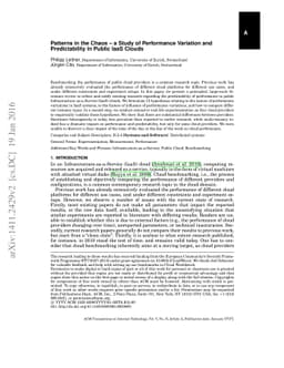 Patterns in the Chaos - a Study of Performance Variation and
  Predictability in Public IaaS Clouds