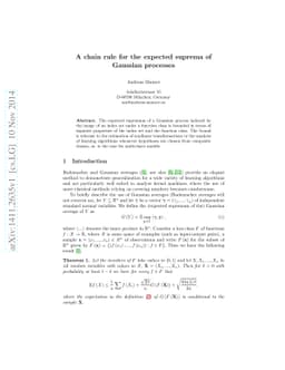 A chain rule for the expected suprema of Gaussian processes