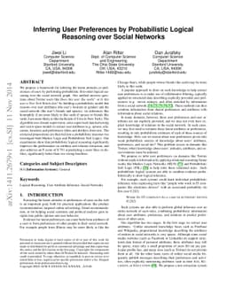 Inferring User Preferences by Probabilistic Logical Reasoning over
  Social Networks