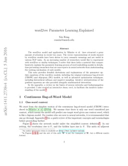 word2vec Parameter Learning Explained