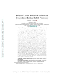 Poisson Latent Feature Calculus for Generalized Indian Buffet Processes