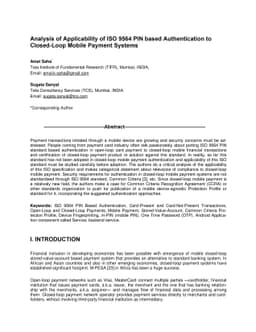 Analysis of Applicability of ISO 9564 PIN based Authentication to
  Closed-Loop Mobile Payment Systems