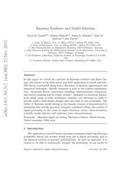 Bayesian Evidence and Model Selection