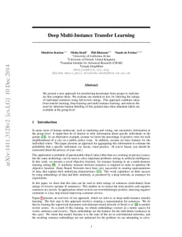 Deep Multi-Instance Transfer Learning