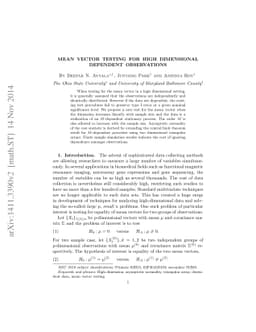 Mean vector testing for high dimensional dependent observations