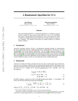 A Randomized Algorithm for CCA