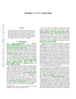 Handling owl:sameAs via Rewriting