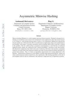 Asymmetric Minwise Hashing