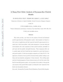 A Sharp First Order Analysis of Feynman-Kac Particle Models