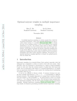 Optimal mixture weights in multiple importance sampling