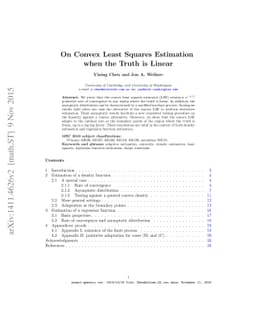 On Convex Least Squares Estimation when the Truth is Linear