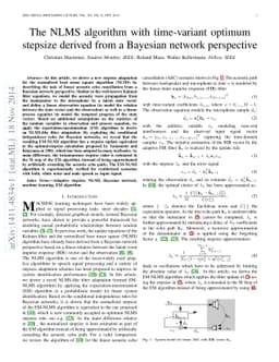 The NLMS algorithm with time-variant optimum stepsize derived from a
  Bayesian network perspective