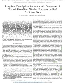 Linguistic Descriptions for Automatic Generation of Textual Short-Term
  Weather Forecasts on Real Prediction Data