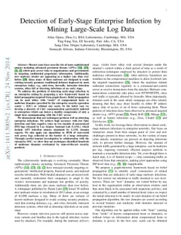 Detection of Early-Stage Enterprise Infection by Mining Large-Scale Log
  Data