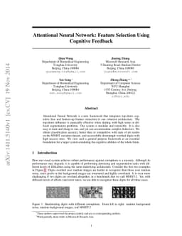 Attentional Neural Network: Feature Selection Using Cognitive Feedback