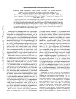 A quantum approach to homomorphic encryption