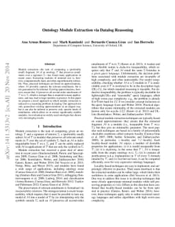 Ontology Module Extraction via Datalog Reasoning