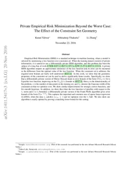 Private Empirical Risk Minimization Beyond the Worst Case: The Effect of
  the Constraint Set Geometry
