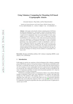 Using Volunteer Computing for Mounting SAT-based Cryptographic Attacks