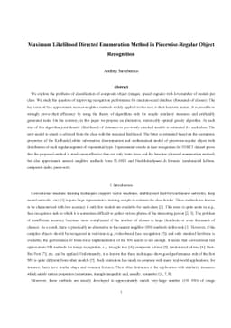 Maximum Likelihood Directed Enumeration Method in Piecewise-Regular
  Object Recognition