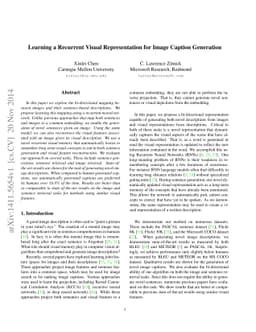 Learning a Recurrent Visual Representation for Image Caption Generation
