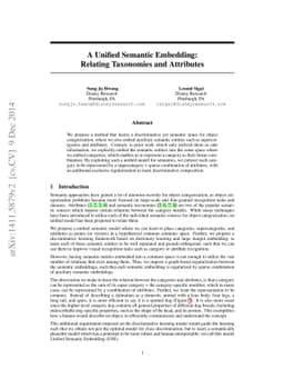 A Unified Semantic Embedding: Relating Taxonomies and Attributes