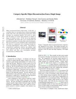 Category-Specific Object Reconstruction from a Single Image