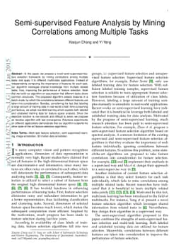 Semi-supervised Feature Analysis by Mining Correlations among Multiple
  Tasks