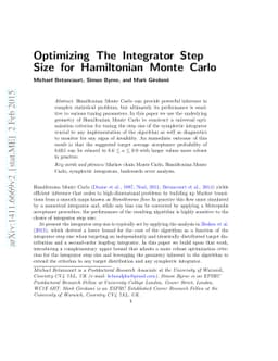 Optimizing The Integrator Step Size for Hamiltonian Monte Carlo