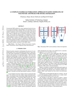A Complex Matrix Factorization approach to Joint Modeling of Magnitude
  and Phase for Source Separation