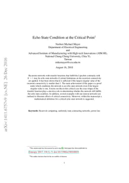 Echo State Condition at the Critical Point