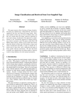 Image Classification and Retrieval from User-Supplied Tags