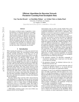 Efficient Algorithms for Bayesian Network Parameter Learning from
  Incomplete Data