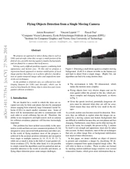 Flying Objects Detection from a Single Moving Camera
