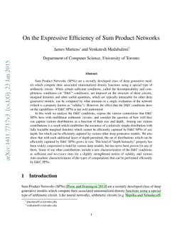 On the Expressive Efficiency of Sum Product Networks