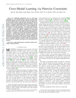 Cross-Modal Learning via Pairwise Constraints