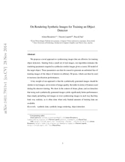 On Rendering Synthetic Images for Training an Object Detector