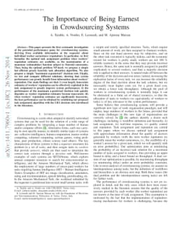 The Importance of Being Earnest in Crowdsourcing Systems