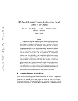 3D-Assisted Image Feature Synthesis for Novel Views of an Object